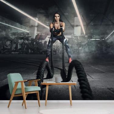 Imagem de Papel de Parede Academia Corda exercício funcional Sala Adesivo - 391p