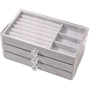 Imagem de Porta Maquiagem Batom Jóias Organizador 3 Gavetas Acrílico