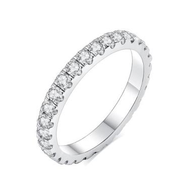 Imagem de Aliança de casamento IMOLOVE Moissanite em prata 925 com banhada a our