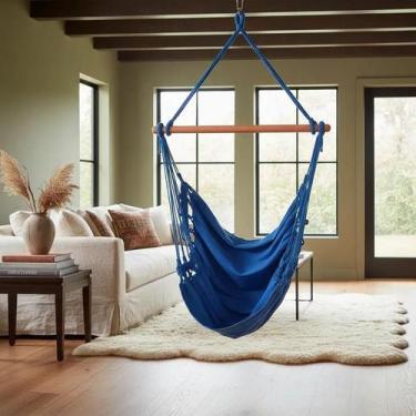 Imagem de Cadeira Rede Balanço Suspensa S/ Almofada Azul Caneta - brianoredes