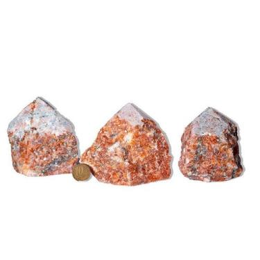 Imagem de Calcita Laranja Bruta Natural - Pedra Pé e Bico Serrado 300 a 400g Tip