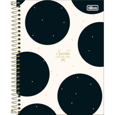 Imagem de Tilibra - Caderno Espiral Capa Dura Colegial 10 Matérias West Village 160 Folhas - Fundo Branco Bolas Grandes