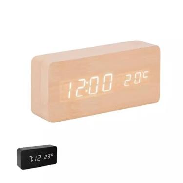 Imagem de RELOGIO DIGITAL DE MESA C/TERMOMETRO - ABS (Preto)