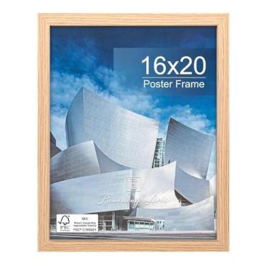 Imagem de Moldura para quadro de embarque de 40,6 x 50,8 cm com vidro resistente a estilhaçamento – Use como moldura para fotos de 28 x 39 cm com tapete ou 40 x 50 cm sem moldura, mesa ou parede (carvalho