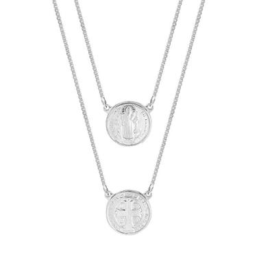 Imagem de Escapulário de Aço Mini São Bento 8mm 65cm Corrente Veneziana