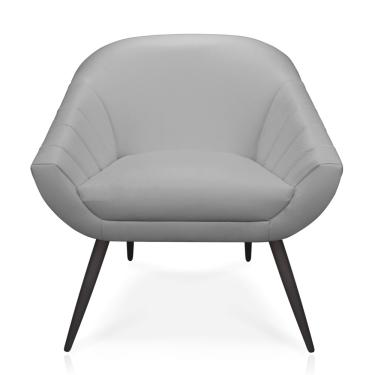 Imagem de Poltrona Giovana Corino Cinza Pés Palito de Ferro - D'Rossi