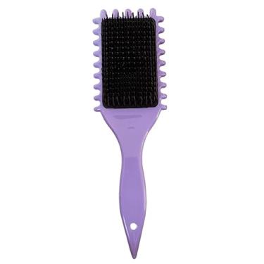 Imagem de Escova de Cabelo com Cerdas de Javali Com Dentes para Reduzir a Pressão e Separação Garantindo Cachos Perfeitos(Lilas)