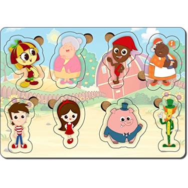 Imagem de Brinquedo Educativo Jogo Quebra Cabeça Infantil em Madeira Sitio Picapau Amarelo - Mega Impress