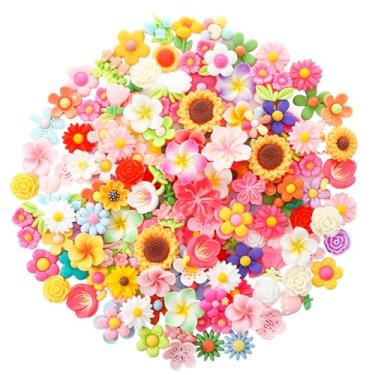 Imagem de 150 Pcs Mini Resin Flower Charms for Crafts Random Flatback Slime Charms Embellishment for DIY Scrapbooking Jewelry Making Hair Clip Phone Case Decor