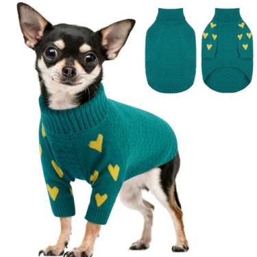 Imagem de Kuoser Suéter para cães, suéteres macios para cães pequenos, gola rolê grossa PP para cães, roupa de Natal, roupas de inverno para animais de estimação, roupas de inverno para cães, meninas, meninos