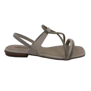 Imagem de Sandália Rasteira Mississipi Brilho Calce Fácil Bege 843 - Nude 40-Feminino