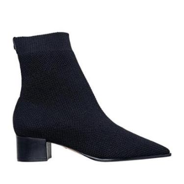 Imagem de Bota Feminina Carrano Cano Médio Knit Preta - 71600-Feminino