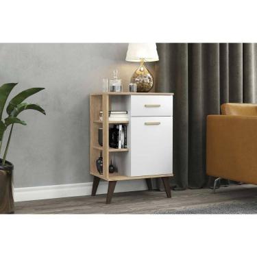 Imagem de Balcão De Cozinha Retrô C- 1 Porta E 1 Gaveta 53cm -branco - Movelbento