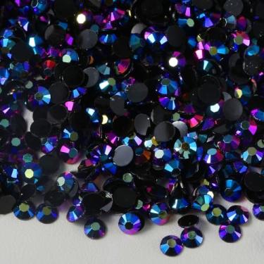 Imagem de 2500 peças de strass de geleia plana a granel, fundo preto de 5 mm com strass vermelho arroxeado meia geleia para artesanato artesanato maquiagem facial arte de unhas