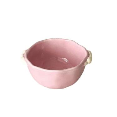 Imagem de Tigela de arroz de cor de creme de cerâmica para uso doméstico requintado resistência a altas temperaturas - grão de açúcar [pó] (12,7 cm)