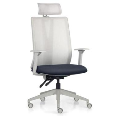 Imagem de Cadeira Escritório Giratória Presidente Flow F02 Base Cinza Sintético 