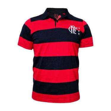 Imagem de Camisa Flamengo Polo Control - Masculino - Braziline, XG, Preto, Verme