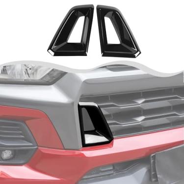 Imagem de HTHE Grade preta para ventilação de admissão de ar decoração externa do capô capa de painel de proteção de ar compatível com Chevy Colorado 2024 (2 peças/conjunto, ABS)