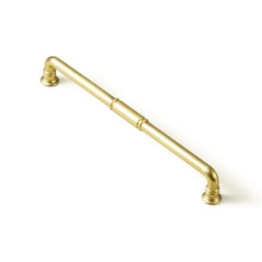 Imagem de Goo-Ki Pacote com 6 puxadores de gaveta dourados escovados para gavetas, puxador de barra de liga de zinco c-c de 7,56" (192 mm) para cozinha