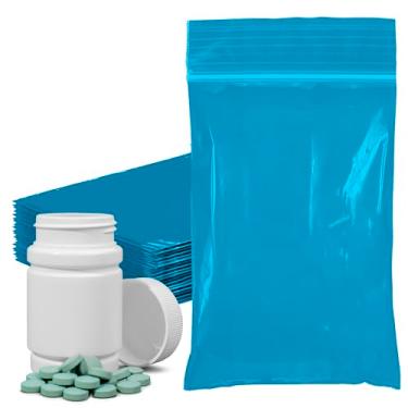Imagem de PUREVACY Sacos com zíper azul Reflex para embalagem, 7 x 12 cm. Pacote com 1000 saquinhos de plástico. Sacos de plástico recicláveis. Sacos de zíper de polietileno de 2 mm de espessura. Saco