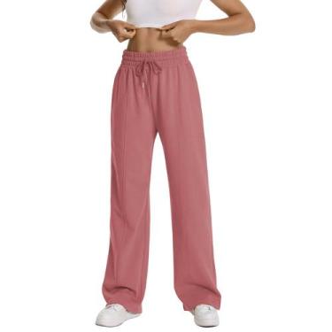 Imagem de Calça de moletom Auriviz Trendy Feminina de Algodão Vermelho L