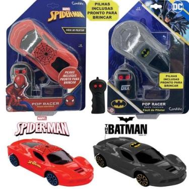Imagem de Carro Controle Remoto Super-Heróis Marvel e DC Spider-Man Batman Pilha