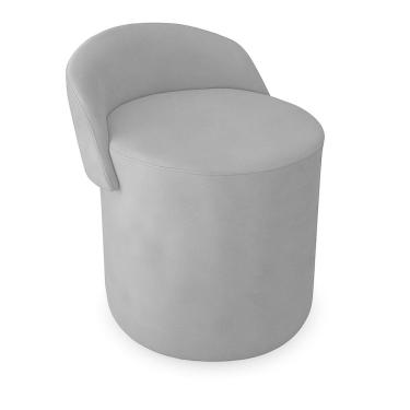 Imagem de Puff Encosto Confortável Sala Estilo Moderno Redondo Suede