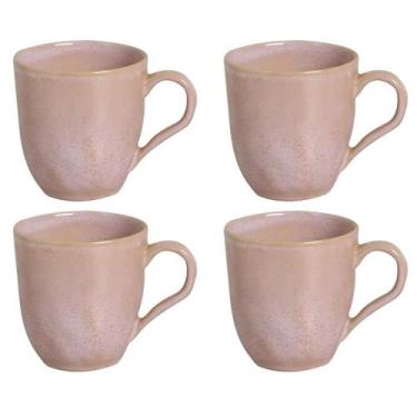 Imagem de Conjunto 4 Canecas Rosa 273ml Orgânico Litchi Porto Brasil Xícaras Mes