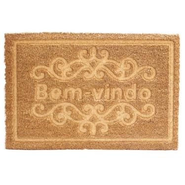 Imagem de Capacho Tapete Fibra De Coco Bem Vindo Coroa Tuut 40X60