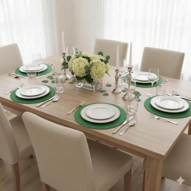 Imagem de Kit Jogo Americano Redondo Mesa Decorativo Jantar Descanso de Prato - 