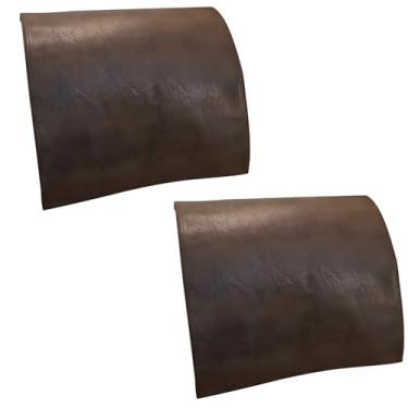 Imagem de LUMINFLY Capa de encosto de cabeça de couro PVC marrom escuro, protetor de cadeira reclinável com design em relevo, 40 x 60 cm
