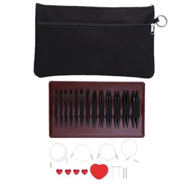 Imagem de AYNEFY Conjuntos de Agulhas de tricô Circulares, Design Confortável Agulhas Circulares Flexíveis e Intercambiáveis Crochet Ganchos Conjunto para tricô Meias Luvas Mittens lã Chapéus