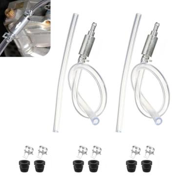 Imagem de CyperFair Kit de mangueira de sangramento de freio de motocicleta com 2 peças – Ferramentas hidráulicas de sangramento do sistema de embreagem e freio com válvula de retenção unidirecional, manutenção