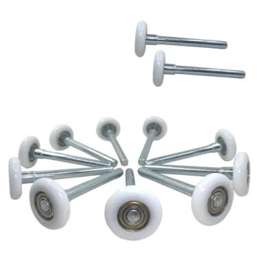Imagem de JSKN Pacote com 10 rolos brancos de nylon para porta de garagem de 5 cm haste silenciosa, durável, com rolamentos de precisão selados duplos 6200ZZ