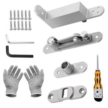 Imagem de Dobradiças articuladas de porta de fechamento automático - aço inoxidável de eixo de 360 graus, dobradiças de porta ocultas resistentes, dobradiça resistente para portas de madeira, dobradiças de