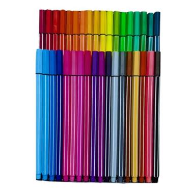 Imagem de Kit Canetas Hidrográficas 36 Cores – Ponta Fina 0.4mm, Tinta Colorida, Ideal para Desenho, Escrita e Lettering (36)