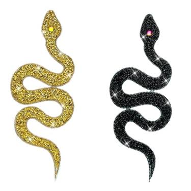 Imagem de Aplique de strass, aplique de cobra, para roupas, jaqueta, mochila, faça você mesmo, emblemas decorativos, 2 peças (estilo 1)