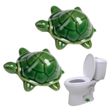 Imagem de Pacote com 2 tampas de tampa de parafuso de vaso sanitário tartaruga, tampas de parafuso de vaso sanitário decorativas, capas decorativas para acessórios de banheiro, ajuste universal para a maioria