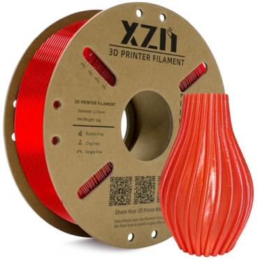 Imagem de XZN Filamento TPU 1,75 mm 95A Filamento de impressora 3D flexível macio, carretel de 1 kg (1 kg), precisão dimensional +/- 0,02 mm (TPU vermelho claro)
