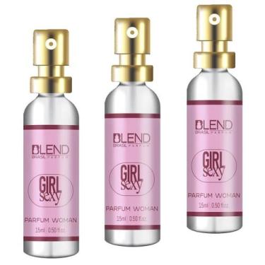 Imagem de +Kit 3 Perfumes Blend 15 Ml Feminino Girl Sexy Blend Brasil