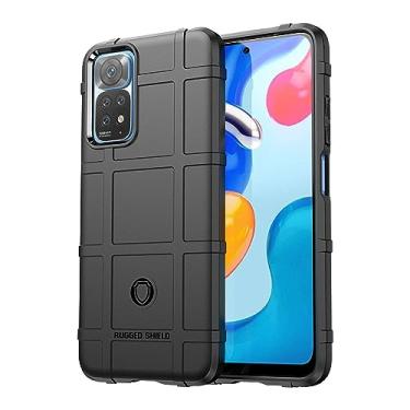 Imagem de IDEWEI Capa para Xiaomi Redmi Note 11 4G, fibra de carbono refinada, anti-queda, anti-impressões digitais, proteção integral. A capa do telemóvel é compatível com Xiaomi Redmi Note 11 4G