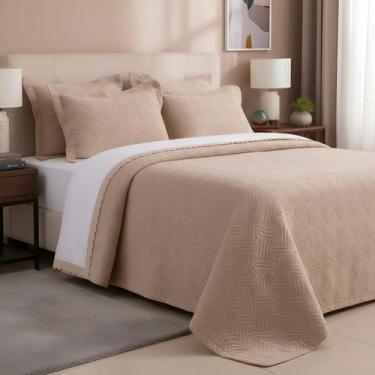 Imagem de Colcha King Size Amber Bordada Luxo 250 Fios Maciez Total - De Luca En