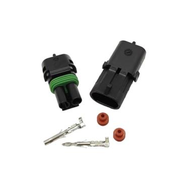 Imagem de RTYPER Kit de 10 conectores impermeáveis de 2 pinos terminais da série de 2,5 mm para chicote de fios 20-14 AWG macho fêmea plugues elétricos automotivos
