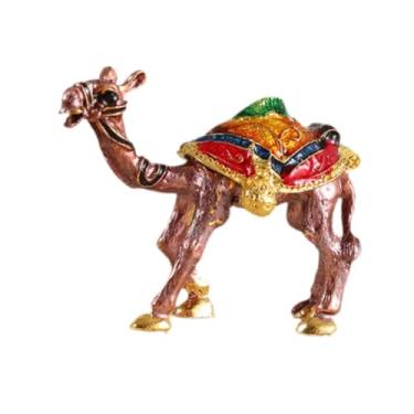 Imagem de oshhni Estatueta de Fofa, Ornamento Vintage, Decoração do Deserto, Caixa de Joias Esmaltada para Organizar Anéis e Brincos, Porta-Bijuterias, Marrom