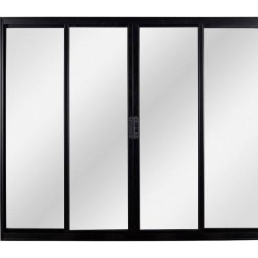 Imagem de Janela Correr 4 Folhas Central sem Grade Vidro Liso 100x100cm Ecosul Esquadrisul