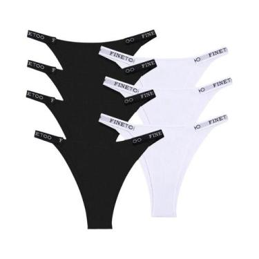 Imagem de Conjunto De Calcinhas De Algodão Femininas 7PCS Lingerie Íntima Sexy E