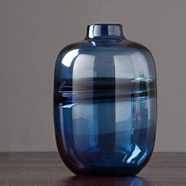 Imagem de YYBOES Vaso de vidro para vasos de flores criativo sala de estar vaso de arranjo de flores decoração moderna simples de vidro vasos de mesa diferentes frascos de vidro (cor: rosa, tamanho: D) para