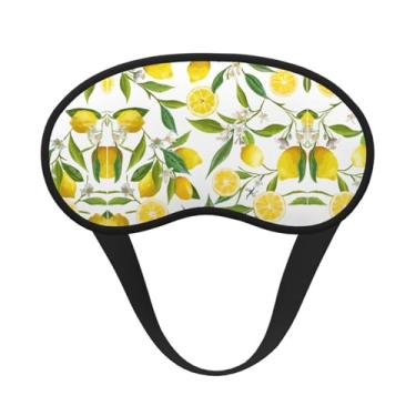 Imagem de Máscara de dormir blackout com estampa de limões tropicais frescos máscara para os olhos capa leve macia para dormir meditação viagem ioga