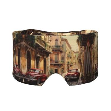 Imagem de Máscara italiana para dormir com estampa de rua para olhos e orelhas, respirável, ajustável, blecaute, venda, confortável