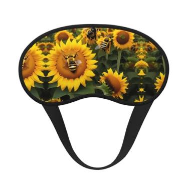 Imagem de Máscara de dormir blackout com estampa de abelhas de girassol máscara de luz macia para dormir meditação, viagem, ioga